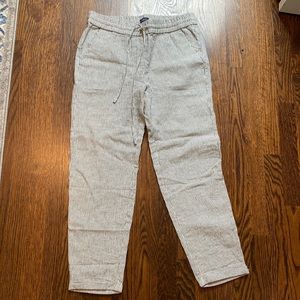 J. Crew Gray & white linen pants - sz 8 NWT